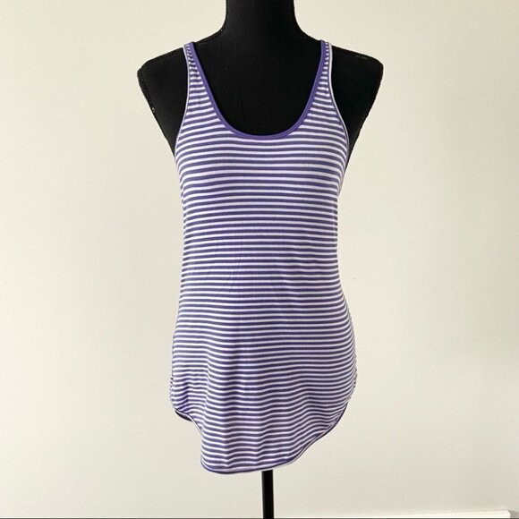 Lululemon What The Sport Singlet in Silver Stripe Iris Flower Pretty  Purple - Picture 4 of 14